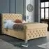 Veneta Double Bed Frame with Chesterfield Headboard - Cream, Velvet
