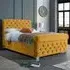 Veneta Double Bed Frame with Chesterfield Headboard - Mustard, Velvet