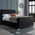 Veneta King Size Bed Frame with Chesterfield Headboard - Black, Velvet
