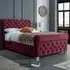 Veneta King Size Bed Frame with Chesterfield Headboard - Brown, Velvet