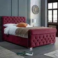 Veneta Super King Bed Frame with Chesterfield Headboard - Brown, Velvet