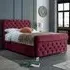 Veneta Super King Bed Frame with Chesterfield Headboard - Brown, Velvet