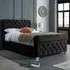 Veneta Super King Size Bed Frame with Chesterfield Headboard - Black, Velvet