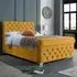 Veneta Super King Size Bed Frame with Chesterfield Headboard - Orange, Velvet