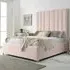 Wilburn Double Bed Frame with Headboard - Pink, Velvet