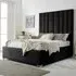 Wilburn King Size Bed Frame with Headboard - Black, Velvet