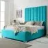 Wilburn King Size Bed Frame with Headboard - Blue, Velvet
