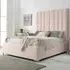 Wilburn King Size Bed Frame with Headboard - Pink, Velvet