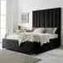 Wilburn Single Bed Frame with Headboard - Black, Velvet