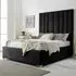 Wilburn Small Double Bed Frame with Headboard - Black, Velvet