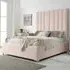 Wilburn Small Double Bed Frame with Headboard - Pink, Velvet