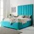 Wilburn Small Double Bed Frame with Headboard - Teal, Velvet