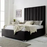 Wilburn Super King Size Bed Frame with Headboard - Black, Velvet