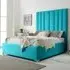 Wilburn Super King Size Bed Frame with Headboard - Blue, Velvet