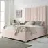 Wilburn Super King Size Bed Frame with Headboard - Pink, Velvet