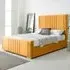 Willard Double Bed Frame with Headboard - Yellow, Velvet