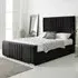Willard King Size Bed Frame with Headboard - Black, Velvet