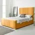 Willard King Size Bed Frame with Headboard - Mustard, Velvet