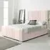 Willard King Size Bed Frame with Headboard - Pink, Velvet