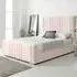 Willard Single Bed Frame with Headboard - Pink, Velvet
