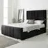 Willard Super King Size Bed Frame with Headboard - Black, Velvet