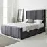 Willard Super King Size Bed Frame with Headboard - Grey, Velvet
