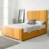 Willard Super King Size Bed Frame with Headboard - Yellow, Velvet