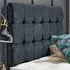 Winston Double Strutted Headboard - Charcoal, Naples Fabric