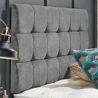 Winston King Size Strutted Headboard - Silver, Naples Fabric