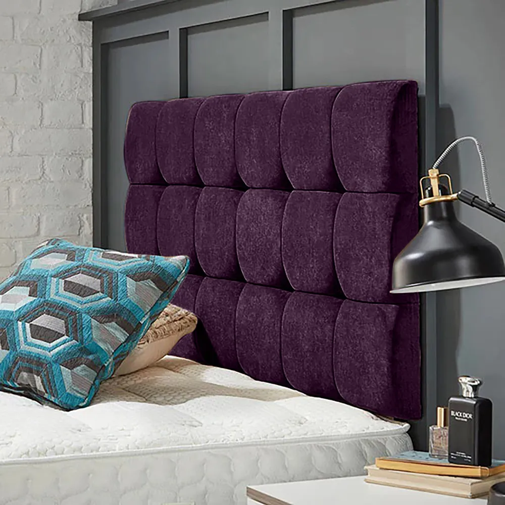 Winston Single Strutted Headboard - Purple, Naples Fabric