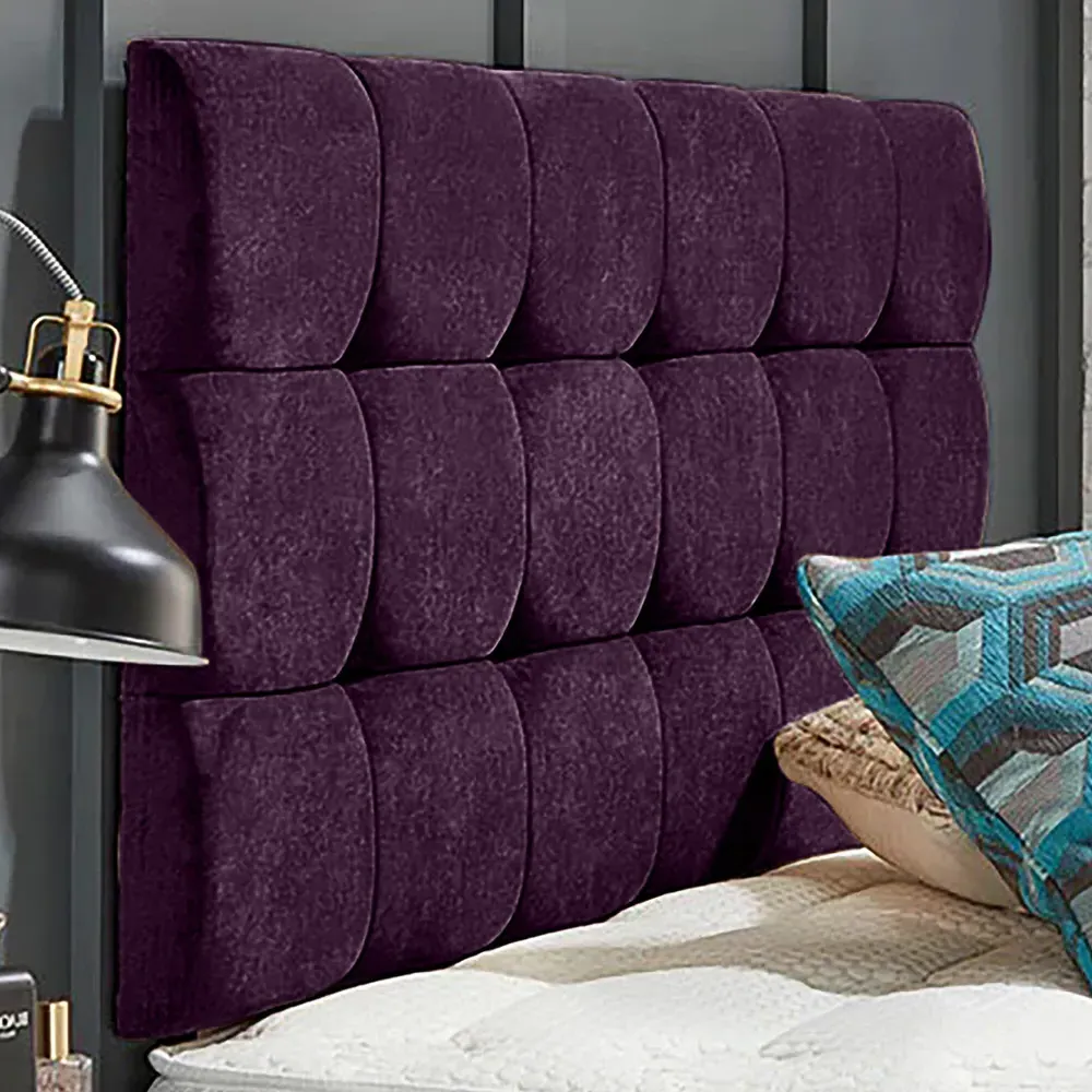 Winston Single Strutted Headboard - Purple, Naples Fabric