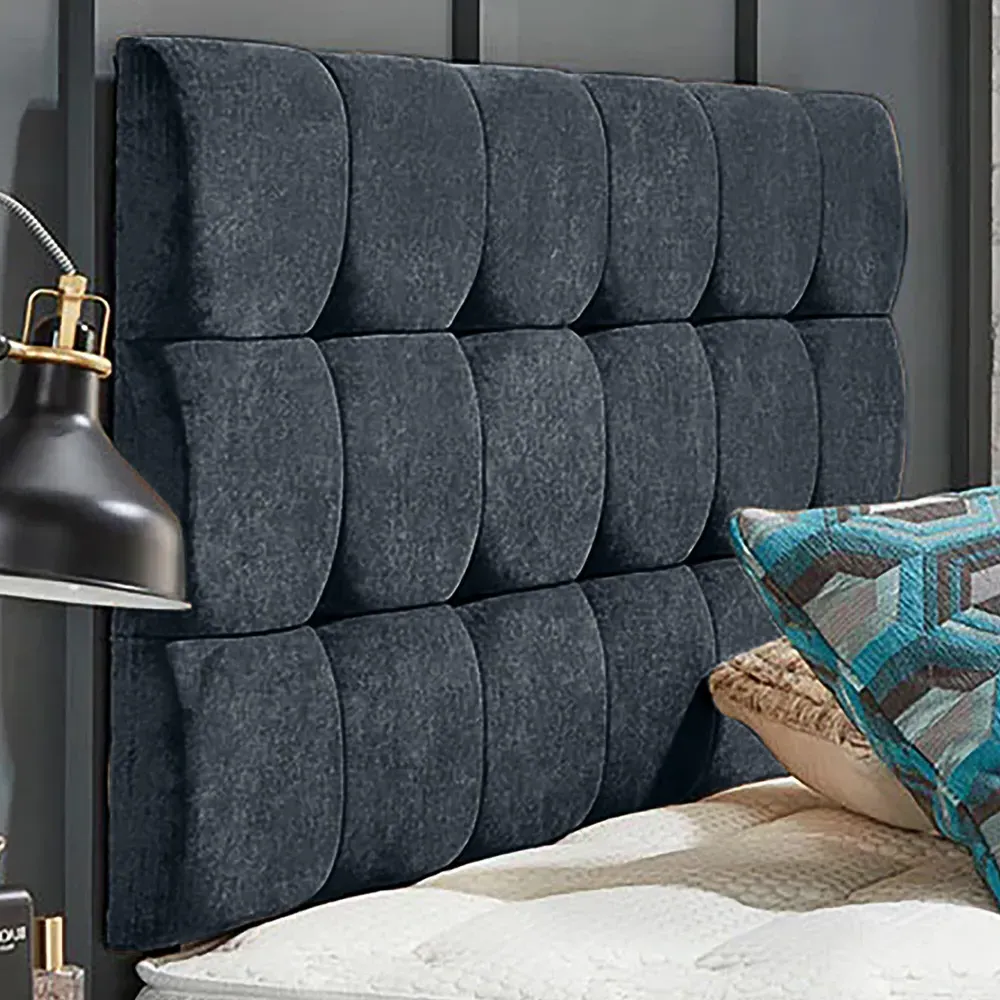Winston Small Double Strutted Headboard - Charcoal, Naples Fabric
