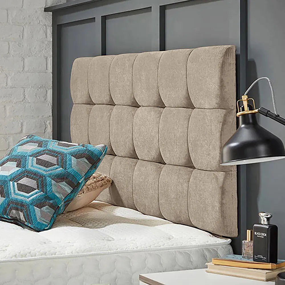 Winston Small Double Strutted Headboard - Cream, Naples Fabric