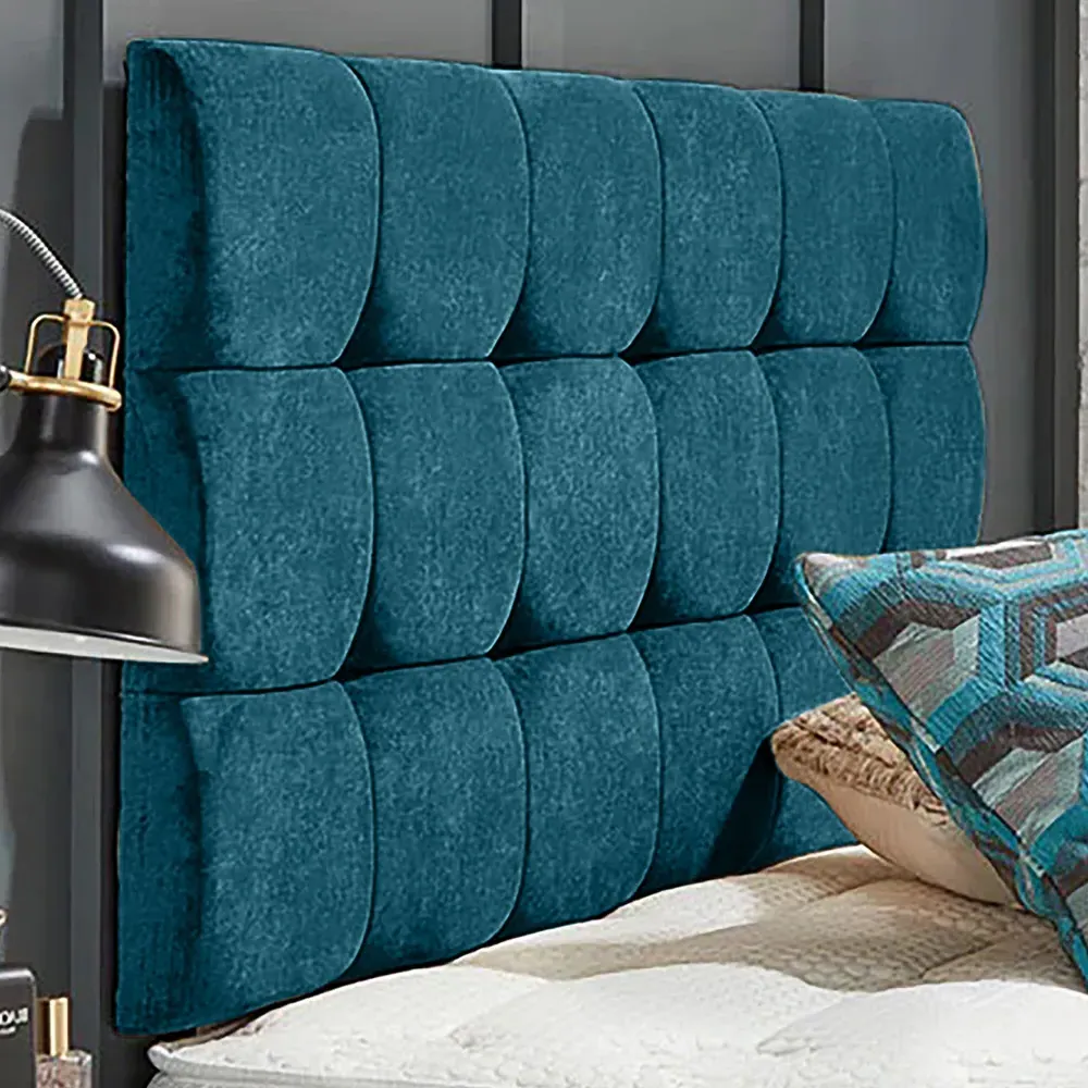 Winston Small Double Strutted Headboard - Teal, Naples Fabric
