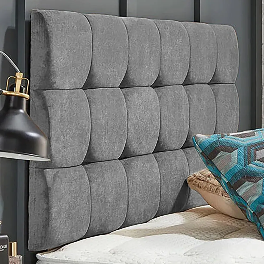 Winston Small Single Strutted Headboard - Silver, Naples Fabric image