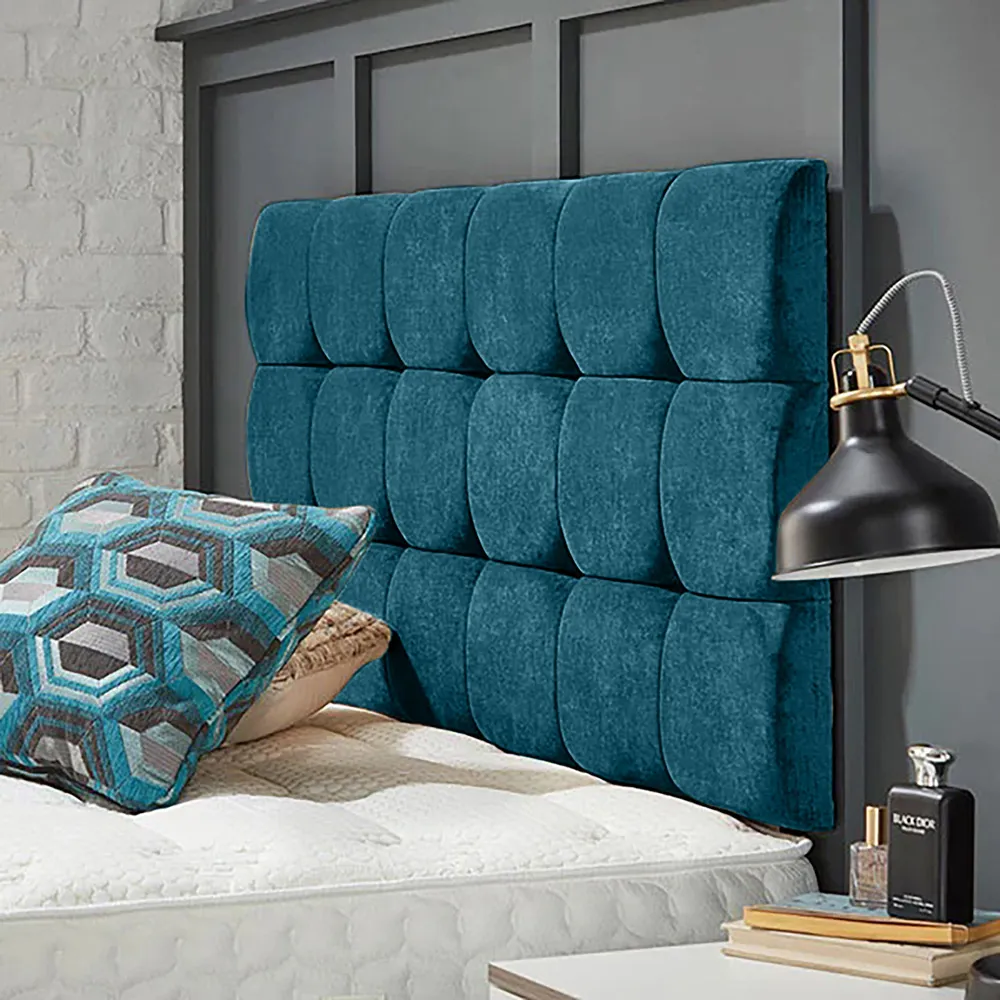 Winston Super King Size Strutted Headboard - Teal, Naples Fabric