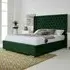 Woodlake Double Bed Frame with Chesterfield Headboard - Green, Velvet