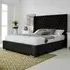 Woodlake King Size Bed Frame with Chesterfield Headboard - Black, Velvet