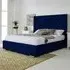 Woodlake King Size Bed Frame with Chesterfield Headboard - Blue, Velvet