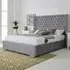 Woodlake King Size Bed Frame with Chesterfield Headboard - Grey, Velvet