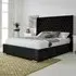 Woodlake Single Bed Frame with Chesterfield Headboard - Black, Velvet