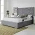 Woodlake Single Bed Frame with Chesterfield Headboard - Grey, Velvet