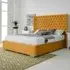 Woodlake Single Bed Frame with Chesterfield Headboard - Yellow, Velvet