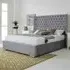 Woodlake Small Double Bed Frame with Chesterfield Headboard - Grey, Velvet