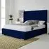 Woodlake Super King Size Bed Frame with Chesterfield Headboard - Blue, Velvet