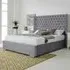 Woodlake Super King Size Bed Frame with Chesterfield Headboard - Grey, Velvet