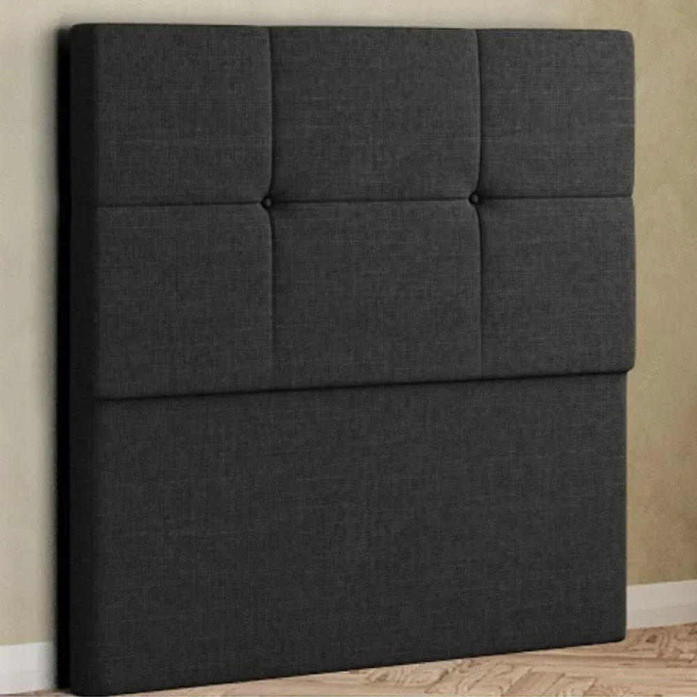 Jacob King Size Floor Standing Headboard - Black, Linen