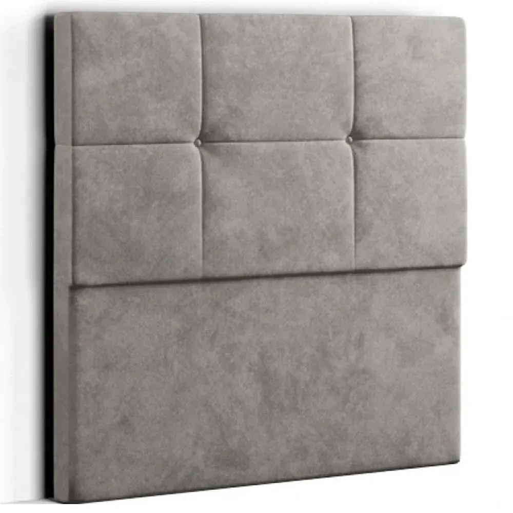 Jacob King Size Floor Standing Headboard - Silver, Plush