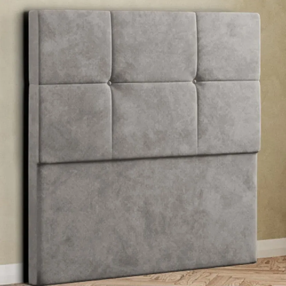 Jacob King Size Floor Standing Headboard - Silver, Plush