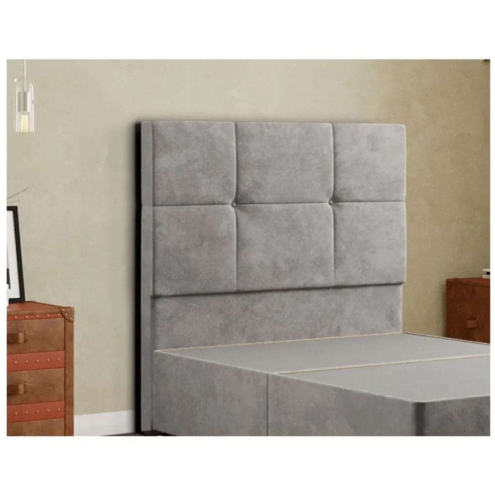 Jacob Single Floor Standing Headboard - Silver, Plush